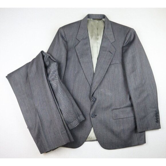 VINTAGE SANSABELT JAYMAR - MEN'S GRAY SUIT - SIZE 42S, PANTS SIZE 38 X 27.5 - Picture 1 of 16